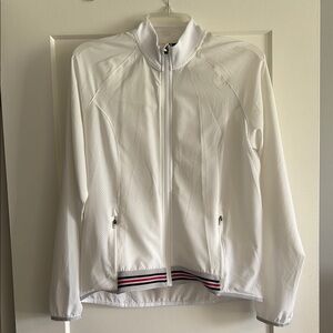 Mondetta White Jacket with Striped Detail and Mesh